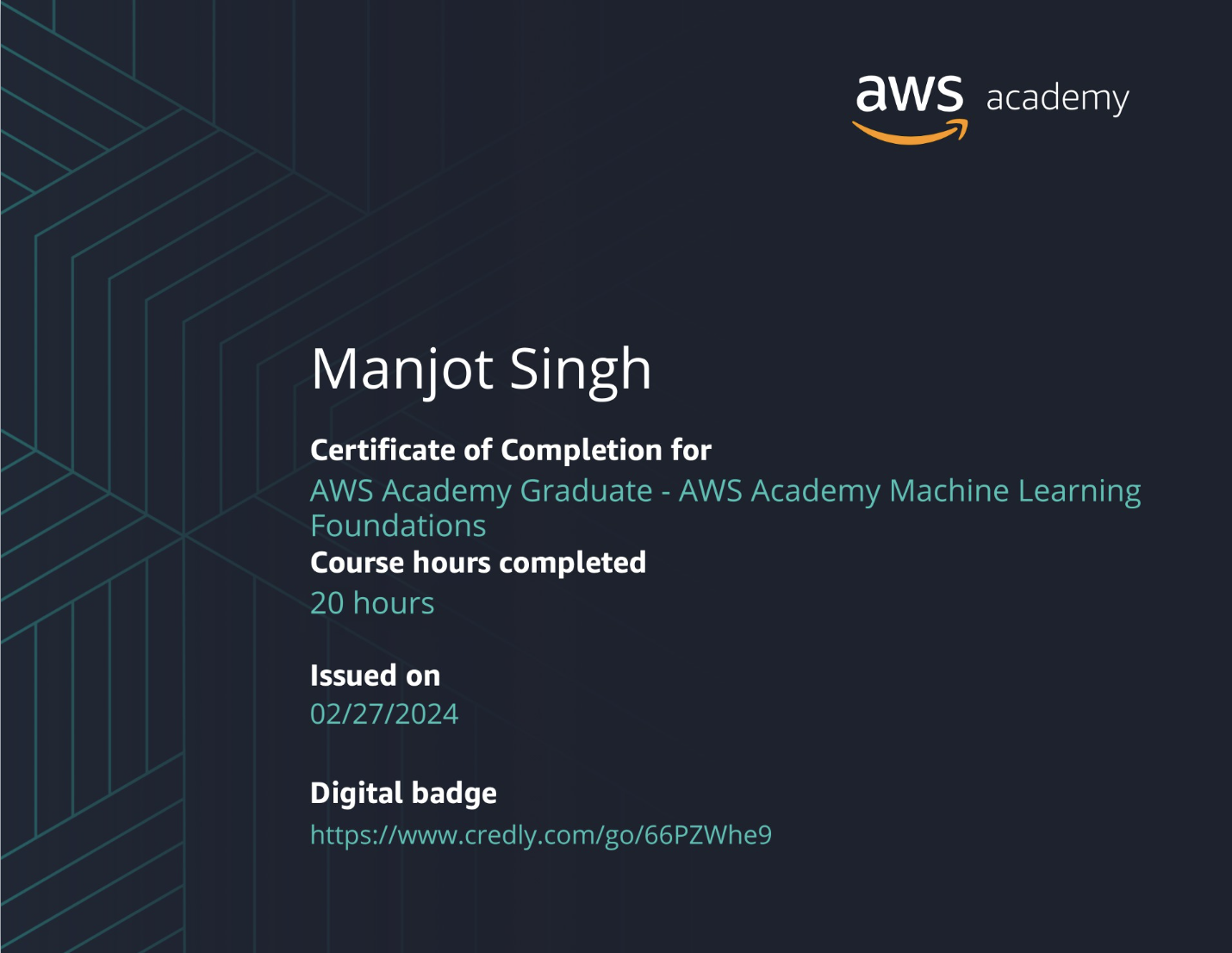 AWS Academy Certificate